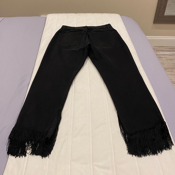 ZARA Vintage High Waisted Black Fringe Jeans (US 4) - Picture 3 of 6